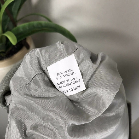 Worth Green Tweed Fringe Career Skirt Zip Hem Lined Wool Blend Womens Size 6 - Picture 8 of 8